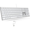 image:imageTECKNET Wired Keyboard for Mac UltraSlim Silent Keyboard with USB amp TypeC Dual Interface Full Size with Numeric Keypad Compatible with Apple MacBook ProAir iMac ProminiSliver and White