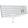 image:imageTECKNET Wired Keyboard for Mac UltraSlim Silent Keyboard with USB amp TypeC Dual Interface Full Size with Numeric Keypad Compatible with Apple MacBook ProAir iMac Prominiwhite