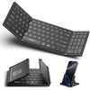 image:imageTECKNET Wireless Foldable Bluetooth Keyboard Rechargeable Portable Keyboards for Travel with Number Pad FullSize Connect Up to 3 Devices for iPad Tablet Smartphone Laptop PC Windows GreyBLACK