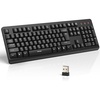 image:imageTECKNET Wireless Keyboard 24G Silent FullSize USB Keyboard with Number Pad Ergonomic Keys amp Adjustable Feet Compatible with Laptop PC Desktop Notebook Windows 111087 BlackBlack