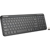 image:imageTECKNET Wireless Keyboard Bluetooth amp 24G USB Up to 4Device Connection USB C Rechargeable Battery Quiet Typing Compact Layout 7 Ergonomic Tilt Compatible with WindowsAndroidiOS BlackBlack