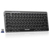 image:imageTECKNET Wireless Keyboard Rechargeable Bluetooth Keyboard 3Device Free Switching 24GBT Quiet Typing Lightweight amp Portable Compact Keyboard Compatible with Windows macOS Android GrayGray