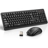 image:imageTECKNET Wireless Keyboard and Mouse Combo FullSize Ergonomic Keyboard amp Optical Mouse LowNoise Typing amp ClickingLong Battery LifeSpillResistant24G LagFree USB Receiver for PCLaptopComputerBlack