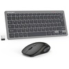 image:imageTECKNET Wireless Keyboard and Mouse Combo Mini Cordless Computer Keyboard and Mouse Set 24GHz Silent Adjustable 1600 DPI Quiet Click LagFree for Computer Laptop PC Windows Mac Chrome OSBlack Gray