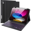 image:imageTECKNET for iPad A16 11th10th Generation Case with Keyboard 7 Color Backlight Detachable Wireless Bluetooth Keyboard Case with Pencil Holder for iPad 20252022 Thin amp Light BlackStandard