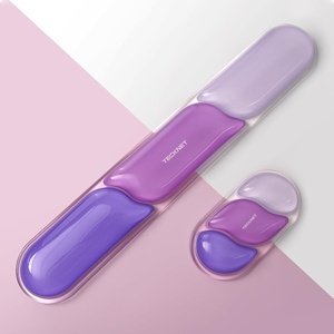 image:imageTECKNET Clear Gel Wrist Rest for Computer Keyboard Ergonomic Gel Keyboard Wrist Rest Set for Typing Pain Relief Comfortable Silicone Wrist Support Pad for OfficeComputerLaptopGaming TransparentPurple