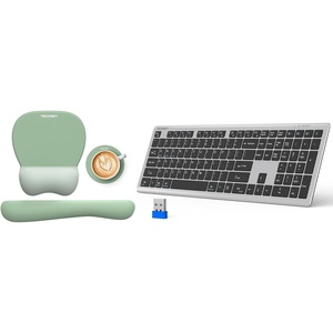 image:imageTECKNET Gel Mouse Pad amp Keyboard Wrist Rest  Bluetooth Keyboard Rechargeable