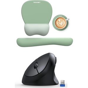 image:imageTECKNET Gel Mouse Pad and Keyboard Wrist Rest Set  Ergonomic Mouse