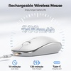 image:imageTECKNET Wireless MouseRechargeable Slim Portable Silent Computer Mouse with 24GHz USB ReceiverQuiet amp Lightweight Long Battery Life Optical Mice for NotebookPCLaptopComputerSilver white