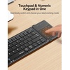 image:imageTECKNET Folding Bluetooth Keyboard with Touchpad Portable Wireless Keyboard MultiDevice Keyboard Connects Up to 3 Devices Rechargeable Travel Keyboard for iPhone iPad Tablet Laptop iOS Android Win
