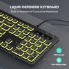 image:imageTECKNET Wired KeyboardSilent USB Keyboard for OfficeSpillResistantSlim FullSize Membrane LayoutPlug and Play for PCLaptopMacRGB Backlit