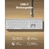 image:imageTECKNET Backlit Bluetooth Keyboard for Mac MultiDevice Rechargeable Quiet  Compatible Apple Keyboard for MacBook ProAir iMac Up to 3 Devices Numeric Keypad 1600 mAh Steel Stable WirelessWhite