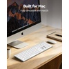 image:imageTECKNET Backlit Bluetooth Keyboard for Mac MultiDevice Rechargeable Quiet  Compatible Apple Keyboard for MacBook ProAir iMac Up to 3 Devices Numeric Keypad 1600 mAh Steel Stable WirelessWhite