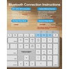 image:imageTECKNET Backlit Bluetooth Keyboard for Mac MultiDevice Rechargeable Quiet  Compatible Apple Keyboard for MacBook ProAir iMac Up to 3 Devices Numeric Keypad 1600 mAh Steel Stable WirelessWhite