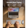 image:imageTECKNET Backlit Bluetooth Keyboard for Mac MultiDevice Rechargeable Quiet  Compatible Apple Keyboard for MacBook ProAir iMac Up to 3 Devices Numeric Keypad 1600 mAh Steel Stable WirelessWhite