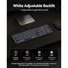 image:imageTECKNET Backlit Bluetooth Keyboard for Mac MultiDevice Rechargeable Quiet  Compatible Apple Keyboard for MacBook ProAir iMac Up to 3 Devices Numeric Keypad 1600 mAh Steel Stable WirelessWhite