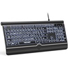 image:imageTECKNET Wired Keyboard and Mouse Combo 7 Color Backlit Large Print Ergonomic Keyboard with Wrist Rest USB Plug amp Play Soft Typing Silent Keyboard Mouse Set for ComputerWindows Mac