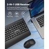 image:imageTECKNET Wireless Keyboard and Mouse Combo Ergonomic 24G Ergonomic Keyboard and Mouse with Wrist Rest amp Phone Tablet Holder