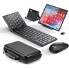 image:imageTECKNET Foldable Keyboard and Mouse Travel Keyboard and Mouse Rechargeable 24GDual Bluetooth Keyboards Combo for Business Travel for WindowsMaciOSAndriod iPadLaptop