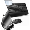 image:imageTECKNET Wireless Keyboard and Mouse Combo Ergonomic 24G Ergonomic Keyboard and Mouse with Wrist Rest amp Phone Tablet Holder