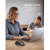 image:imageTECKNET Bluetooth Mouse  USB  BT1  BT2  Wireless Mouse for Laptop Silent Click Ergonomic Design 4800 DPI Computer Mice Wireless Dual Mode for Laptop Computer iPad MacBookLight Grey