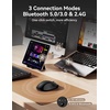 image:imageTECKNET Bluetooth Mouse  USB  BT1  BT2  Wireless Mouse for Laptop Silent Click Ergonomic Design 4800 DPI Computer Mice Wireless Dual Mode for Laptop Computer iPad MacBookBlack