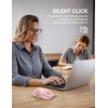 image:imageTECKNET Bluetooth Mouse  USB  BT1  BT2  Wireless Mouse for Laptop Silent Click Ergonomic Design 4800 DPI Computer Mice Wireless Dual Mode for Laptop Computer iPad MacBookPink