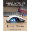 image:imageTECKNET Bluetooth Mouse  USB  BT1  BT2  Wireless Mouse for Laptop Silent Click Ergonomic Design 4800 DPI Computer Mice Wireless Dual Mode for Laptop Computer iPad MacBookGrayish White