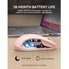 image:imageTECKNET Bluetooth Mouse  USB  BT1  BT2  Wireless Mouse for Laptop Silent Click Ergonomic Design 4800 DPI Computer Mice Wireless Dual Mode for Laptop Computer iPad MacBookPink