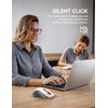 image:imageTECKNET Bluetooth Mouse  USB  BT1  BT2  Wireless Mouse for Laptop Silent Click Ergonomic Design 4800 DPI Computer Mice Wireless Dual Mode for Laptop Computer iPad MacBookGrayish White
