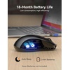 image:imageTECKNET Bluetooth Mouse  USB  BT1  BT2  Wireless Mouse for Laptop Silent Click Ergonomic Design 4800 DPI Computer Mice Wireless Dual Mode for Laptop Computer iPad MacBookBlack
