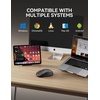 image:imageTECKNET Bluetooth Mouse  USB  BT1  BT2  Wireless Mouse for Laptop Silent Click Ergonomic Design 4800 DPI Computer Mice Wireless Dual Mode for Laptop Computer iPad MacBookLight Grey