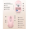 image:imageTECKNET Bluetooth Mouse  USB  BT1  BT2  Wireless Mouse for Laptop Silent Click Ergonomic Design 4800 DPI Computer Mice Wireless Dual Mode for Laptop Computer iPad MacBookPink