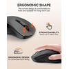 image:imageTECKNET Bluetooth Mouse  USB  BT1  BT2  Wireless Mouse for Laptop Silent Click Ergonomic Design 4800 DPI Computer Mice Wireless Dual Mode for Laptop Computer iPad MacBookLight Grey