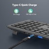 image:imageTECKNET Bluetooth Keyboard Rechargeable 4Device Free Switching 24GBT UltraSlim Full Size Wireless Keyboard Quiet Typing for PCLaptopSmart TVPhone Adjustable Stand 12 Multimedia KeysBlackGrey