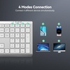 image:imageTECKNET Bluetooth Keyboard Rechargeable 4Device Free Switching 24GBT UltraSlim Full Size Wireless Keyboard Quiet Typing for PCLaptopSmart TVPhone Adjustable Stand 12 Multimedia KeysWhite