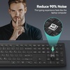 image:imageTECKNET Bluetooth Keyboard Rechargeable 4Device Free Switching 24GBT UltraSlim Full Size Wireless Keyboard Quiet Typing for PCLaptopSmart TVPhone Adjustable Stand 12 Multimedia KeysBlack