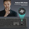 image:imageTECKNET Bluetooth Keyboard Rechargeable 4Device Free Switching 24GBT UltraSlim Full Size Wireless Keyboard Quiet Typing for PCLaptopSmart TVPhone Adjustable Stand 12 Multimedia KeysBlackGrey