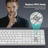 image:imageTECKNET Bluetooth Keyboard Rechargeable 4Device Free Switching 24GBT UltraSlim Full Size Wireless Keyboard Quiet Typing for PCLaptopSmart TVPhone Adjustable Stand 12 Multimedia KeysWhite