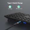 image:imageTECKNET Bluetooth Keyboard Rechargeable 4Device Free Switching 24GBT UltraSlim Full Size Wireless Keyboard Quiet Typing for PCLaptopSmart TVPhone Adjustable Stand 12 Multimedia KeysBlack