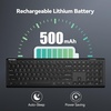 image:imageTECKNET Bluetooth Keyboard Rechargeable 4Device Free Switching 24GBT UltraSlim Full Size Wireless Keyboard Quiet Typing for PCLaptopSmart TVPhone Adjustable Stand 12 Multimedia KeysBlack