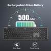image:imageTECKNET Bluetooth Keyboard Rechargeable 4Device Free Switching 24GBT UltraSlim Full Size Wireless Keyboard Quiet Typing for PCLaptopSmart TVPhone Adjustable Stand 12 Multimedia KeysBlackGrey