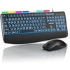 image:imageTECKNET Wired Keyboard and Mouse Combo 7 Color Backlit Large Print Ergonomic Keyboard with Wrist Rest Soft Typing USB Plug amp Play Silent Keyboard Mouse Set for Computer WindowsMac Laptop PC
