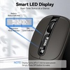 image:imageTECKNET Wireless Mouse with LED Display  BT52BT5024G  Computer Mouse TypeC Rechargeable with Vision 4800DPI Computer Mice Silent Click TriMode Bluetooth Mouse for Laptop iPad MacBookGrey