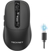image:imageTECKNET Wireless Mouse with LED Display  BT52BT5024G  Computer Mouse TypeC Rechargeable with Vision 4800DPI Computer Mice Silent Click TriMode Bluetooth Mouse for Laptop iPad MacBookGrey