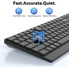 image:imageTECKNET Wired Keyboard UltraSlim USB Keyboard with ScissorSwitch Silent Keys Mechanical Feeling Kyeboard Ergonomic Foldable Stand Plug and Play for PCLaptopMac