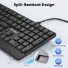 image:imageTECKNET Wired Keyboard UltraSlim USB Keyboard with ScissorSwitch Silent Keys Mechanical Feeling Kyeboard Ergonomic Foldable Stand Plug and Play for PCLaptopMac