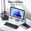 image:imageTECKNET Wired Keyboard UltraSlim USB Keyboard with ScissorSwitch Silent Keys Mechanical Feeling Kyeboard Ergonomic Foldable Stand Plug and Play for PCLaptopMac