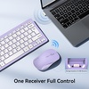image:imageTECKNET Wireless Keyboard and Mouse Combo Mini Cordless Computer Keyboard and Mouse Set 24GHz Silent Adjustable 1600 DPI Quiet Click LagFree for Computer Laptop PC Windows Mac Chrome OSPurple