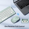 image:imageTECKNET Wireless Keyboard and Mouse Combo Mini Cordless Computer Keyboard and Mouse Set 24GHz Silent Adjustable 1600 DPI Quiet Click LagFree for Computer Laptop PC Windows Mac Chrome OSGreen